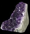 Dark Purple Amethyst Cluster On Wood Base #46262-2
